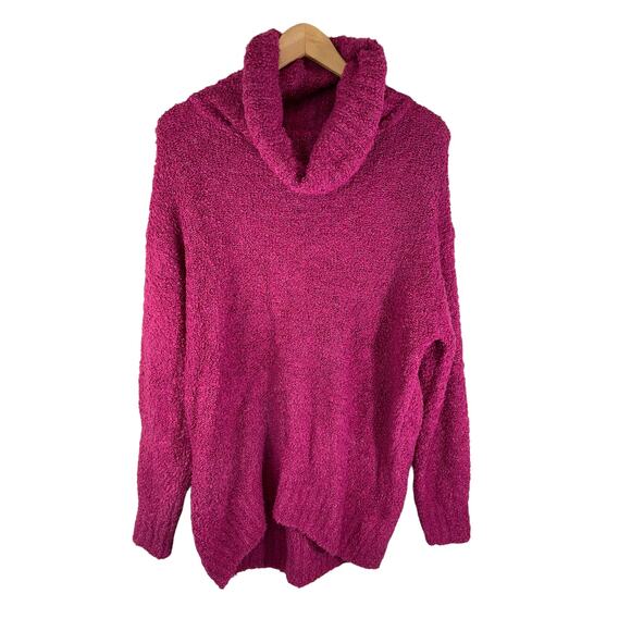 GAP Women's Merino Wool Blend Cowl Neck Sweater Hot Pink XS Coquette Cozy Core - Picture 1 of 6